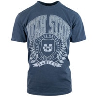 utah state university aggies ivy laurel logo indigo blue unisex t-shirt